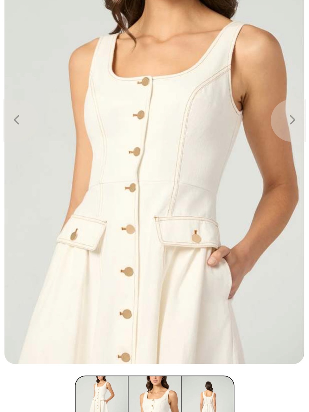 Shoshanna Cream Sleeveless Button-Front Fit & Flare Dress